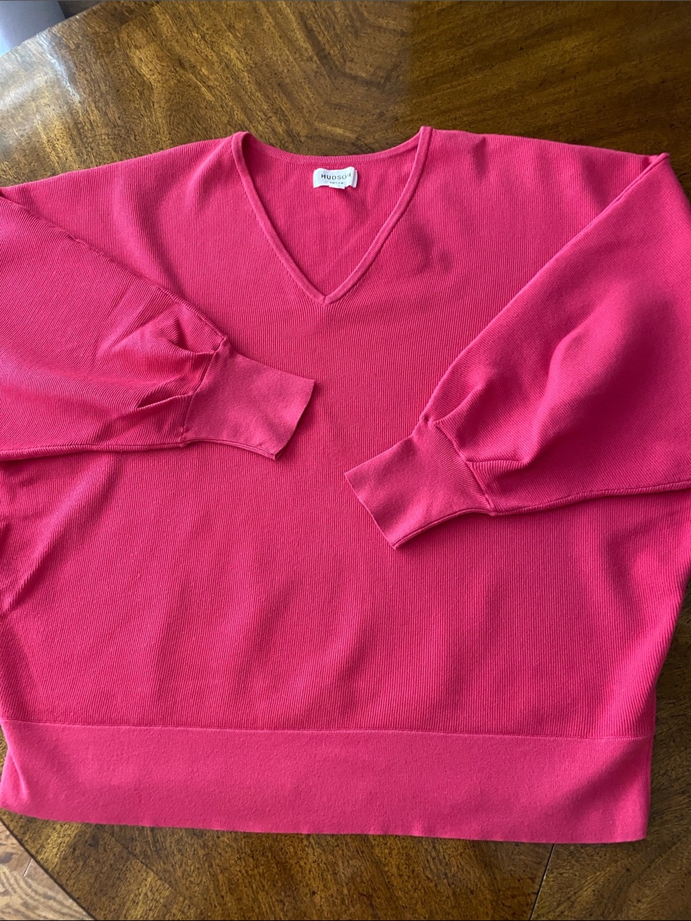 Hudson North Women's V-Neck Sweater in Hot Pink